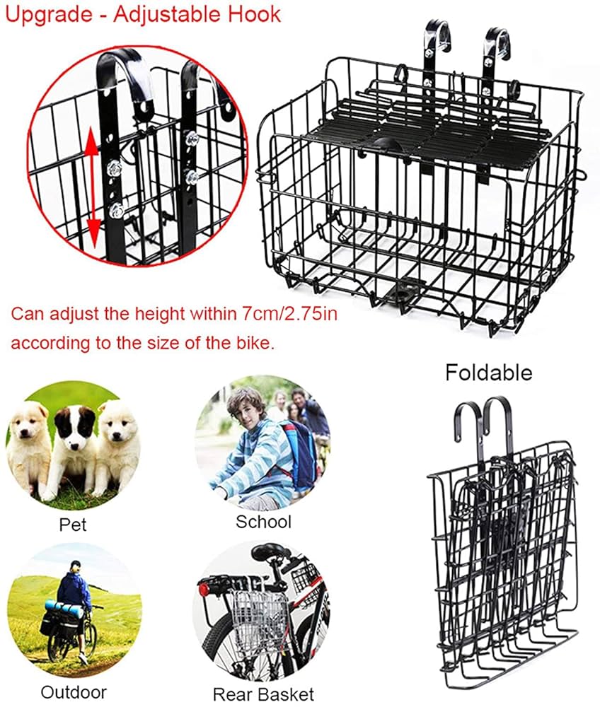 Amazon | Enkrio 自転車 かご 前 自転車カゴ 折りたたみ自転車